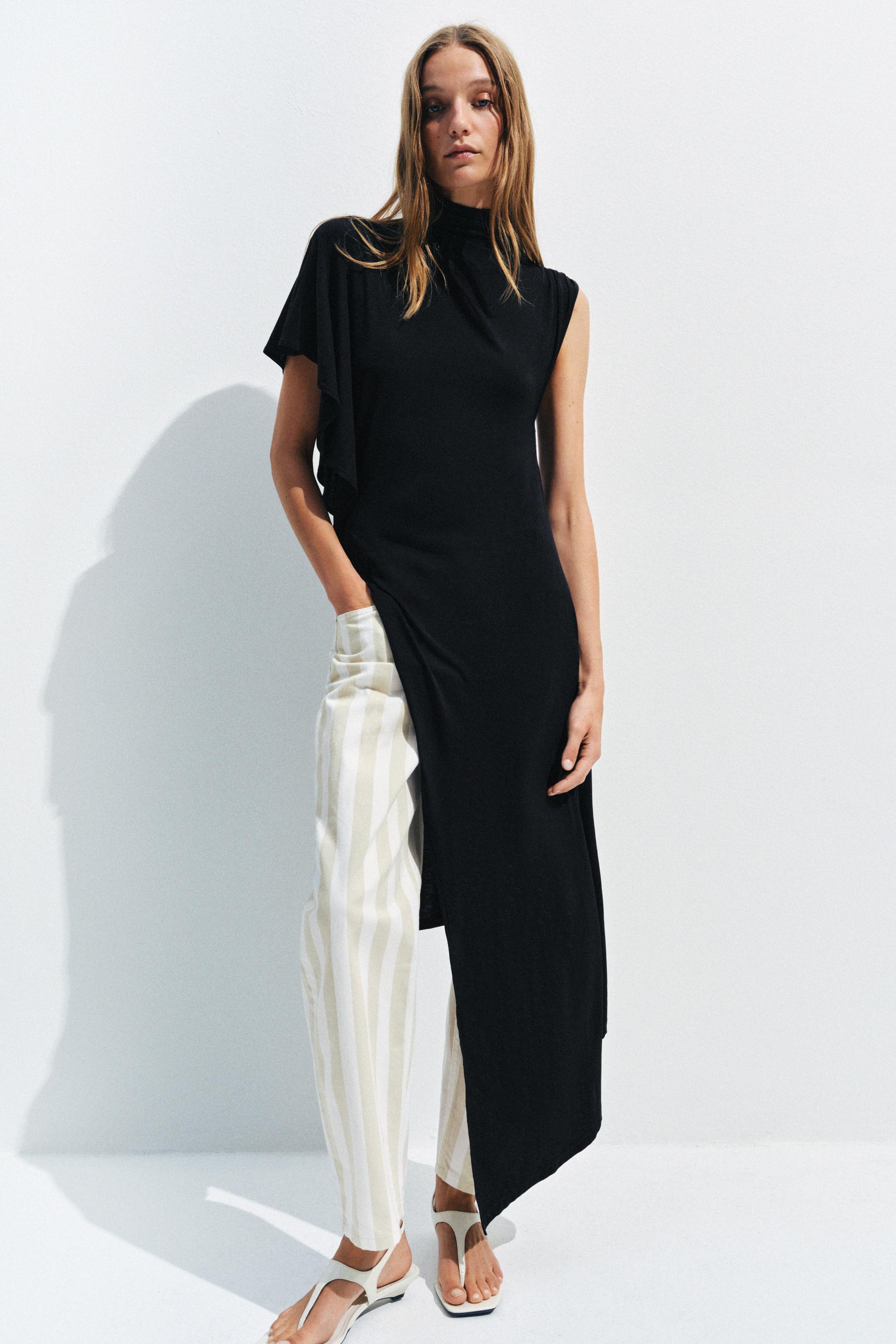 ZW COLLECTION MID-RISE STRIPED TAPERED JEANS